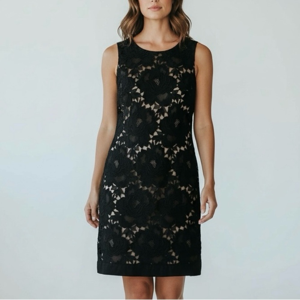 White House Black Market Black Lace Dress Size 00